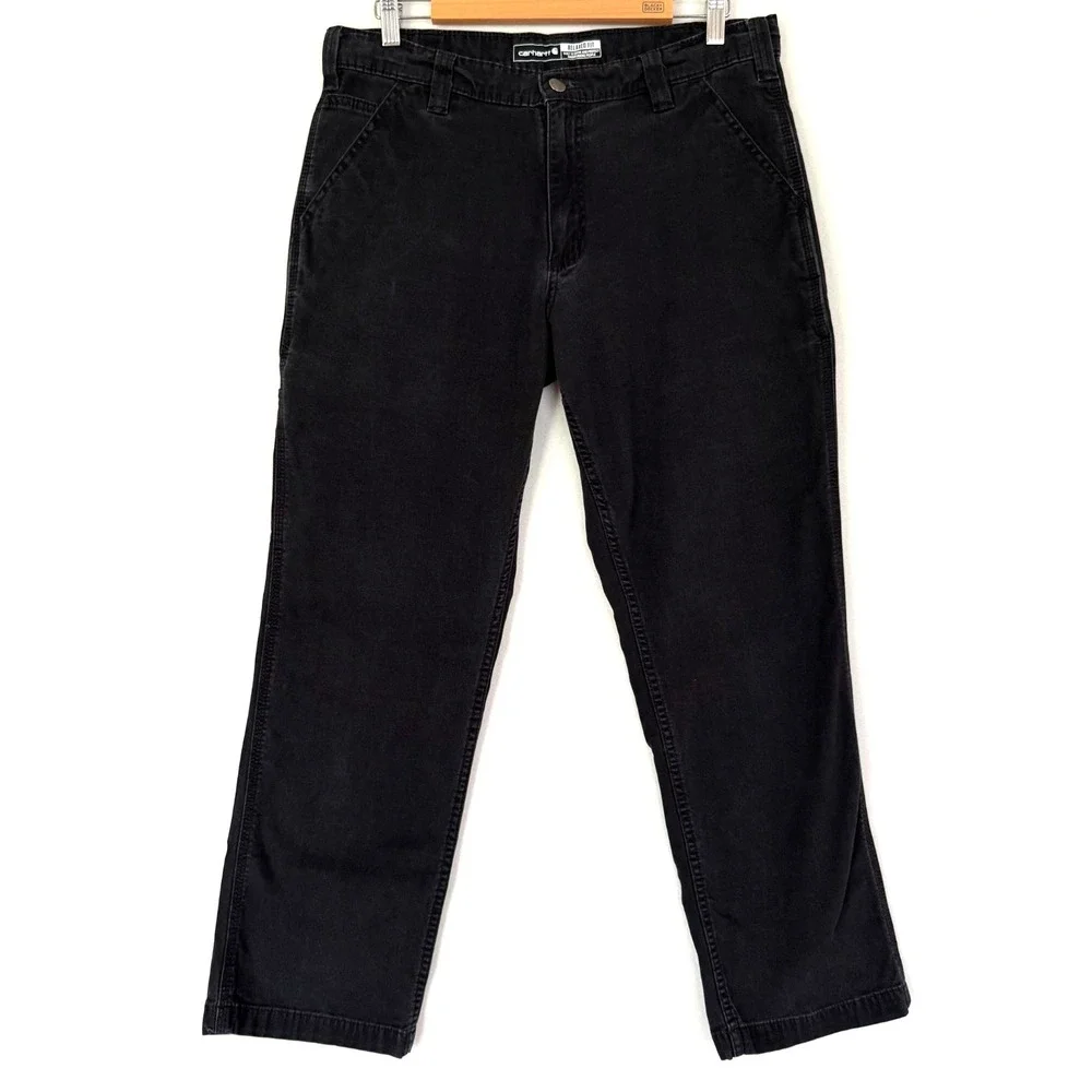 Carhartt Rugged Flex Relaxed Fit‎ Canvas Work Pants Men's 34 x 29 Black